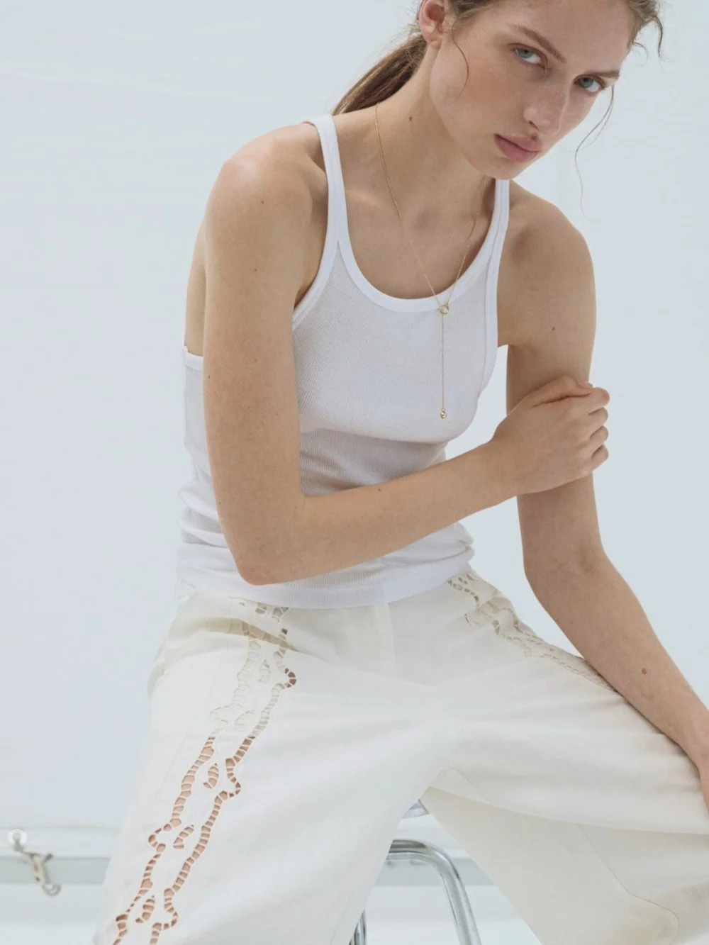 H&M Linen Blend Barrel Trousers